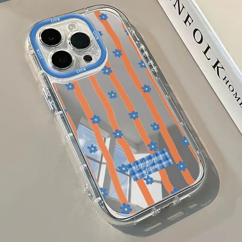 Plants X - Casing Ponsel Motif Bunga Bergaris Biru