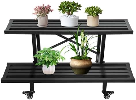 Plant Parents - Rak Tanaman Logam Kokoh 2 Tingkat,