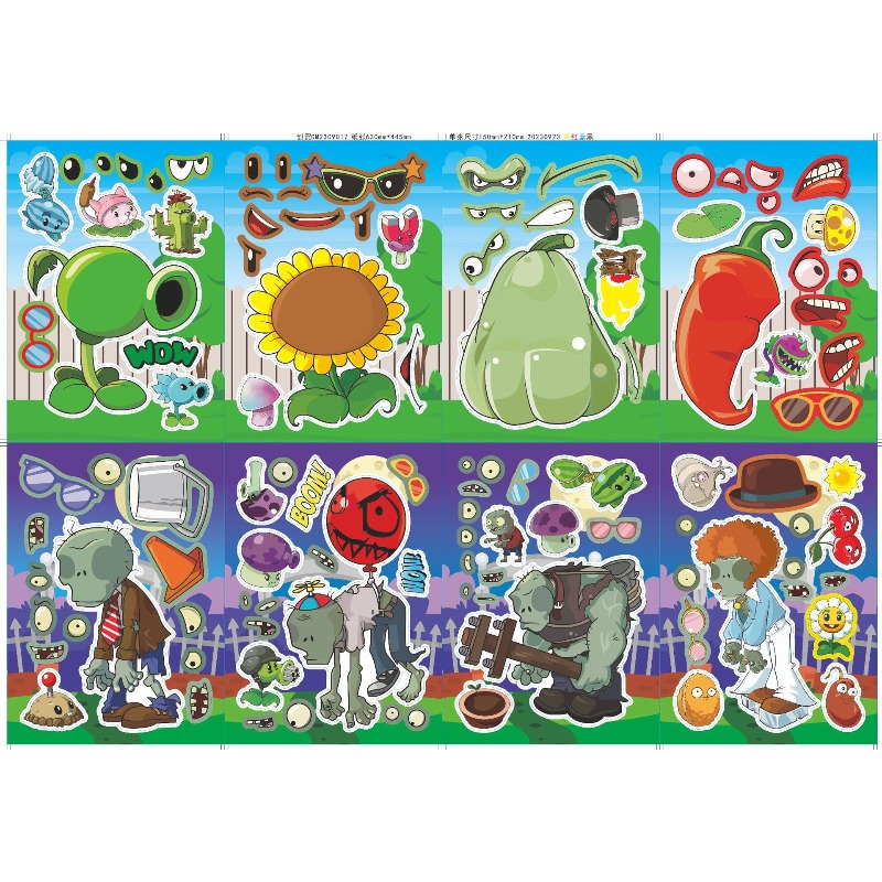 Plant Parent Vs Planta - Stiker Puzzle Anime Kartun Lucu Plants