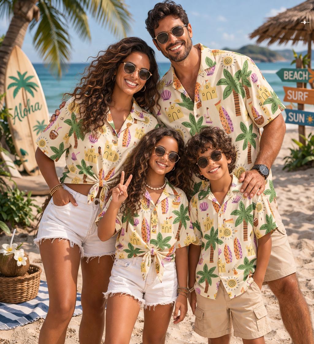 Plant Parents - Kemeja Anak Hawaii Motif Bunga dan