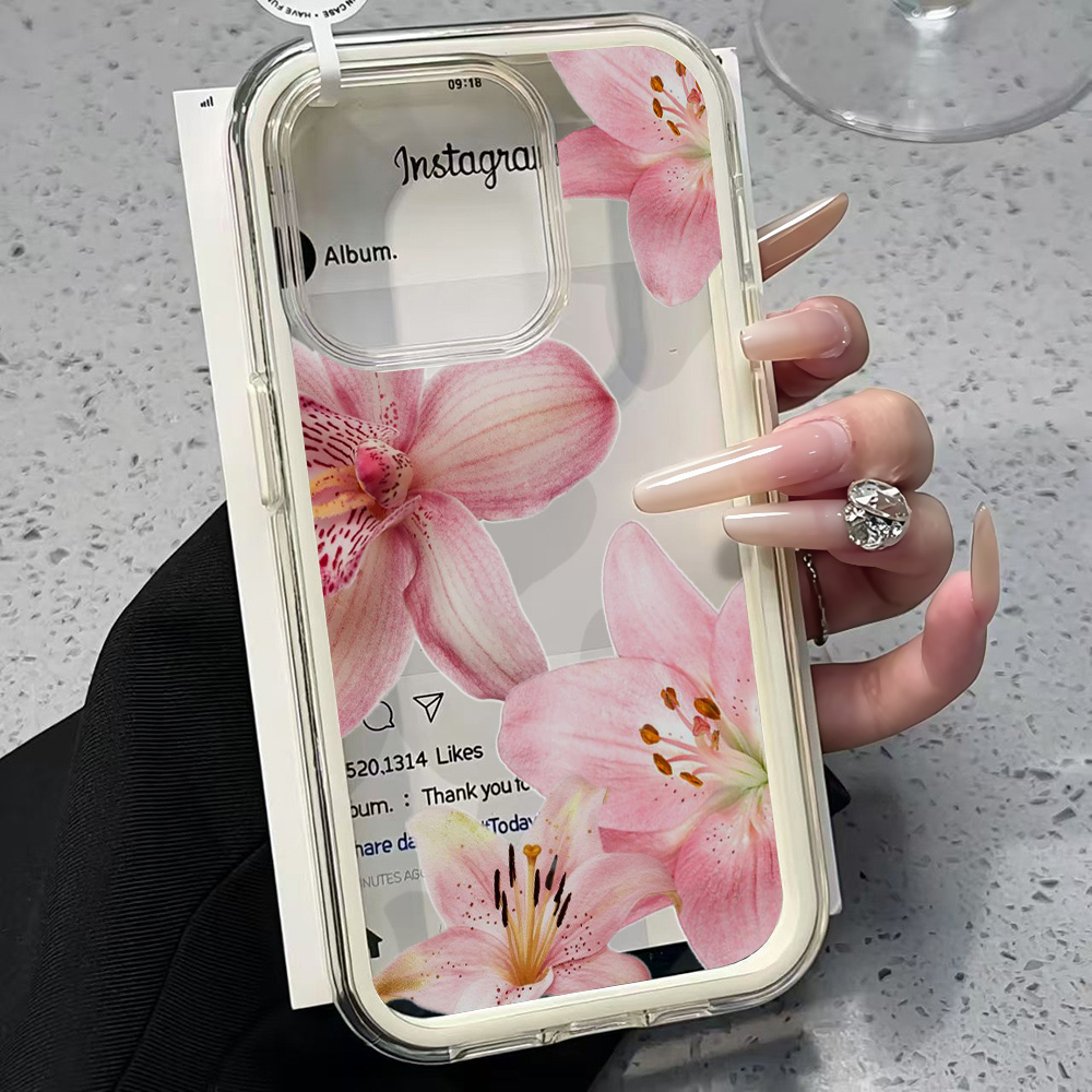 Plants X - Casing Ponsel Transparan Motif Bunga Lily