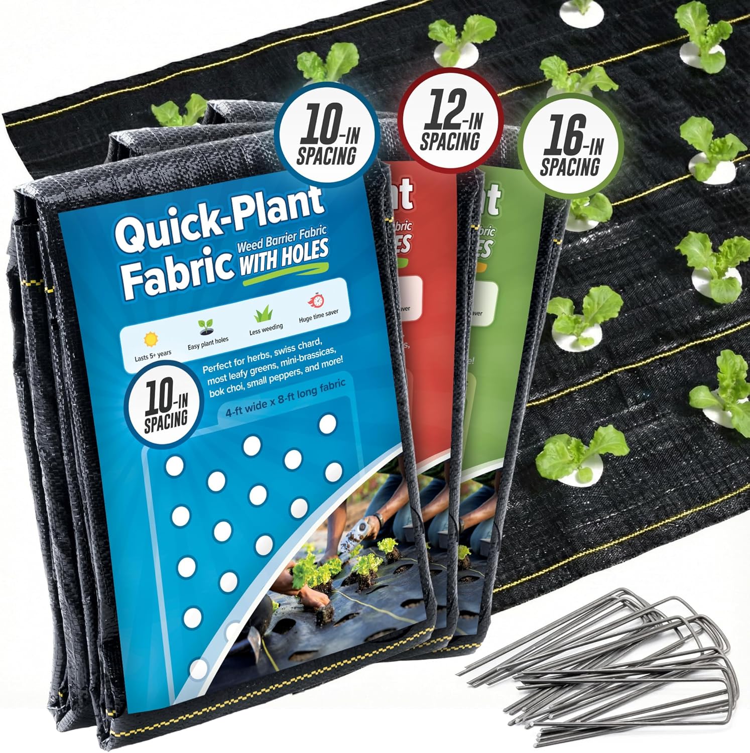 Plants X - Quick-Plant, Penghalang Gulma Taman, 4 kaki