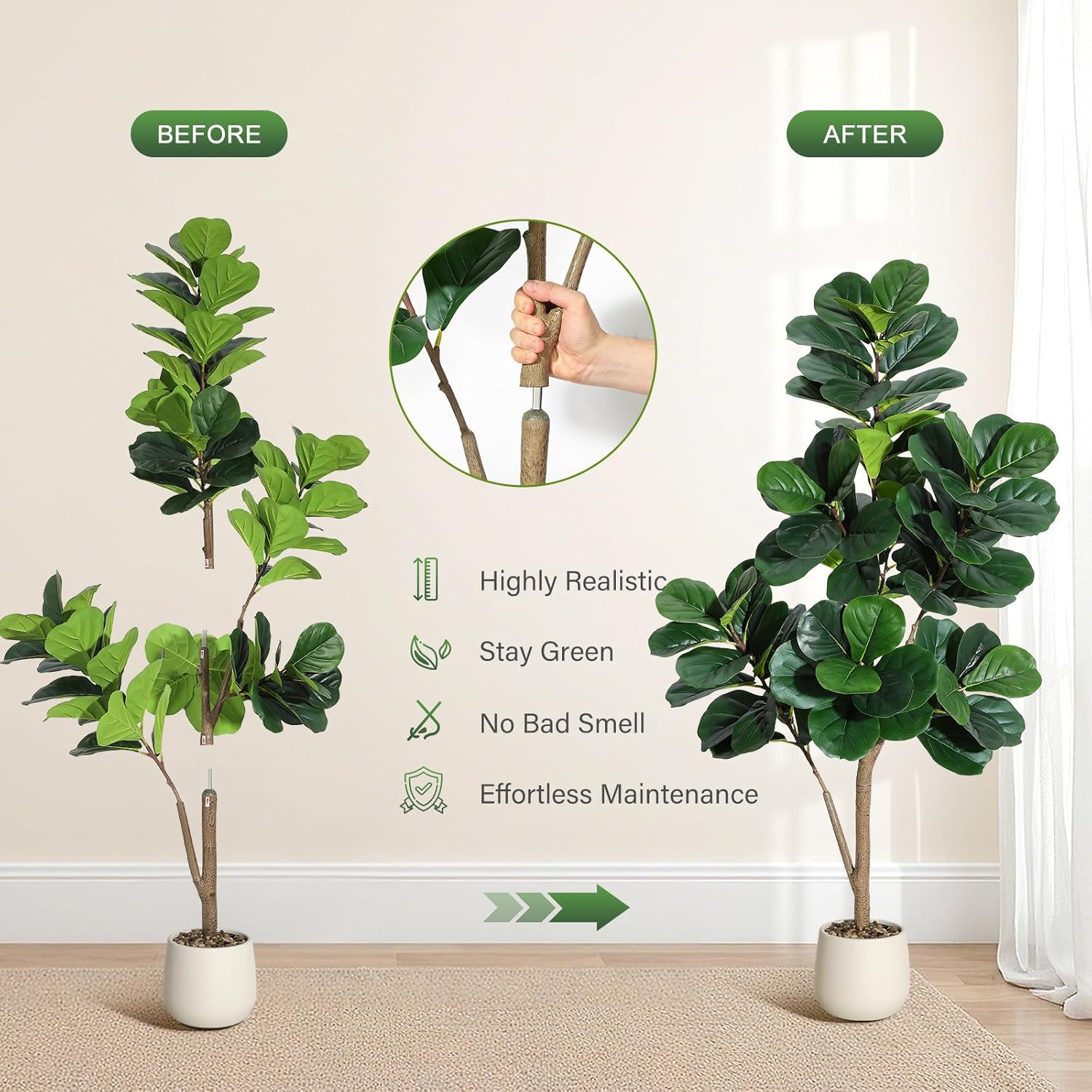 Pohon Ficus Lyrata Buatan Real - Plant Parents ulasan dan harga